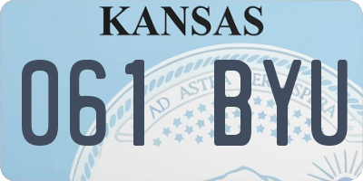 KS license plate 061BYU