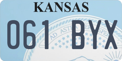 KS license plate 061BYX