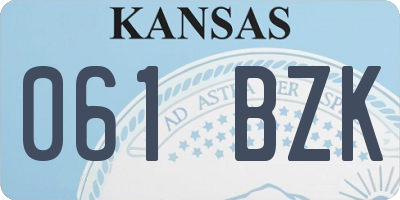 KS license plate 061BZK