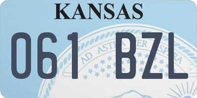 KS license plate 061BZL