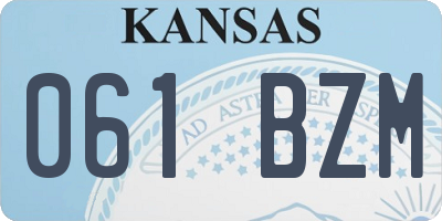 KS license plate 061BZM