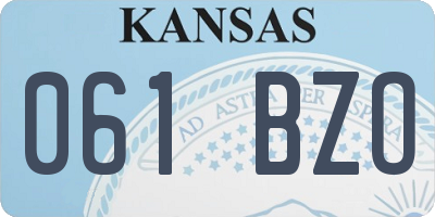 KS license plate 061BZO
