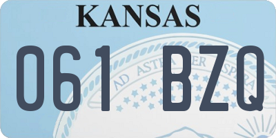 KS license plate 061BZQ