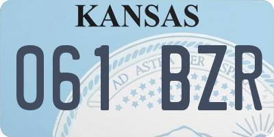 KS license plate 061BZR