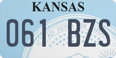 KS license plate 061BZS