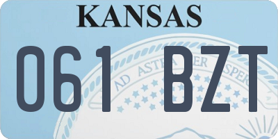 KS license plate 061BZT