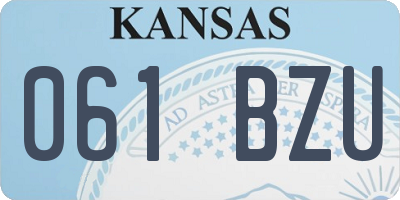 KS license plate 061BZU