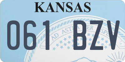 KS license plate 061BZV