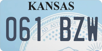 KS license plate 061BZW