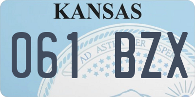 KS license plate 061BZX
