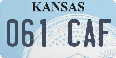 KS license plate 061CAF