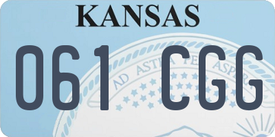 KS license plate 061CGG