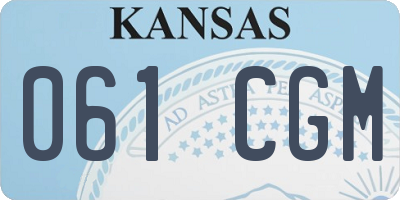 KS license plate 061CGM