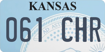 KS license plate 061CHR