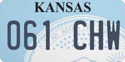 KS license plate 061CHW