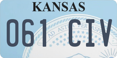 KS license plate 061CIV