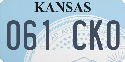 KS license plate 061CKO
