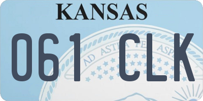 KS license plate 061CLK