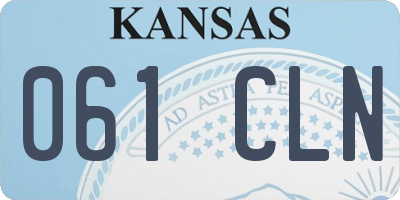 KS license plate 061CLN