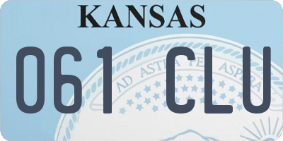 KS license plate 061CLU
