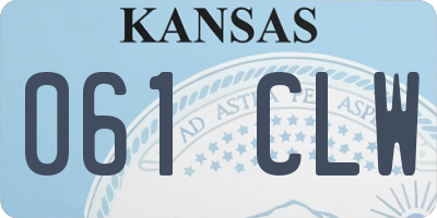 KS license plate 061CLW