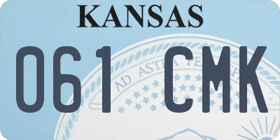 KS license plate 061CMK