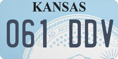 KS license plate 061DDV