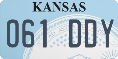 KS license plate 061DDY