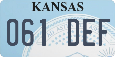 KS license plate 061DEF