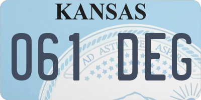 KS license plate 061DEG