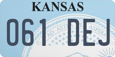 KS license plate 061DEJ