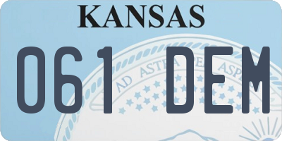 KS license plate 061DEM