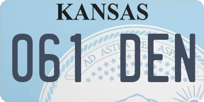 KS license plate 061DEN