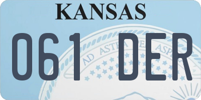 KS license plate 061DER