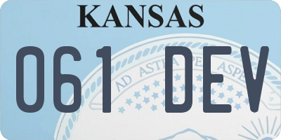 KS license plate 061DEV