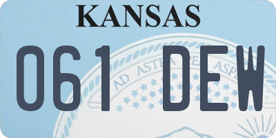 KS license plate 061DEW