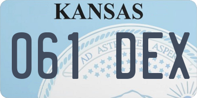 KS license plate 061DEX
