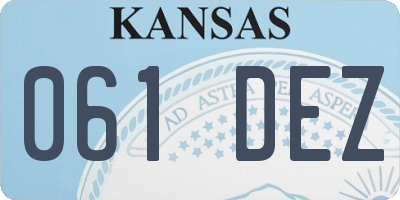 KS license plate 061DEZ
