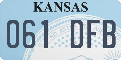 KS license plate 061DFB