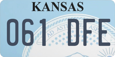 KS license plate 061DFE
