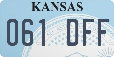 KS license plate 061DFF