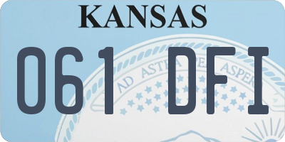 KS license plate 061DFI