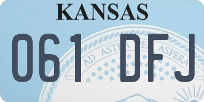 KS license plate 061DFJ