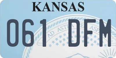 KS license plate 061DFM
