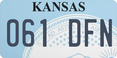 KS license plate 061DFN