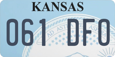KS license plate 061DFO