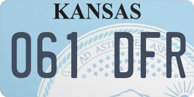 KS license plate 061DFR