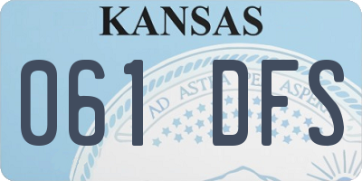 KS license plate 061DFS