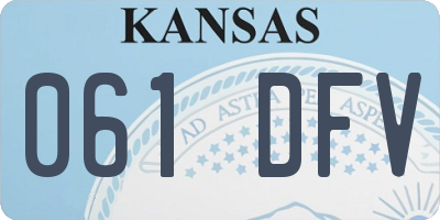 KS license plate 061DFV