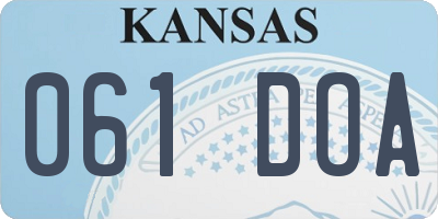 KS license plate 061DOA